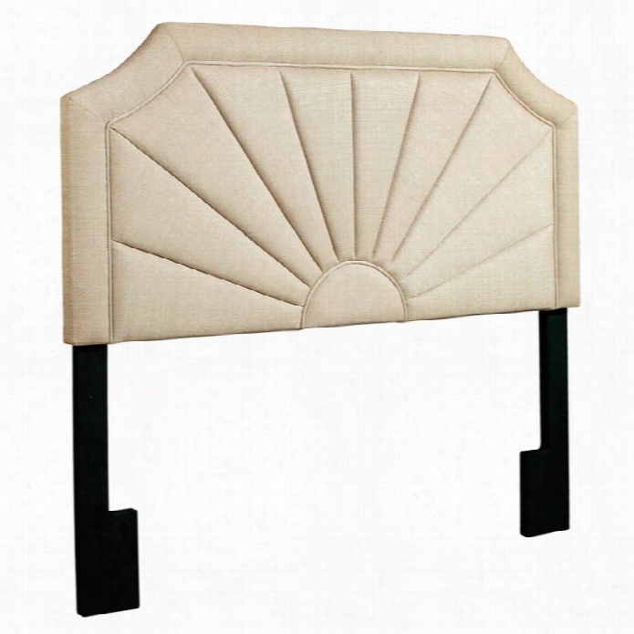 Pri Fabric Upholstered Fan Panel Headboard In Beige-queen