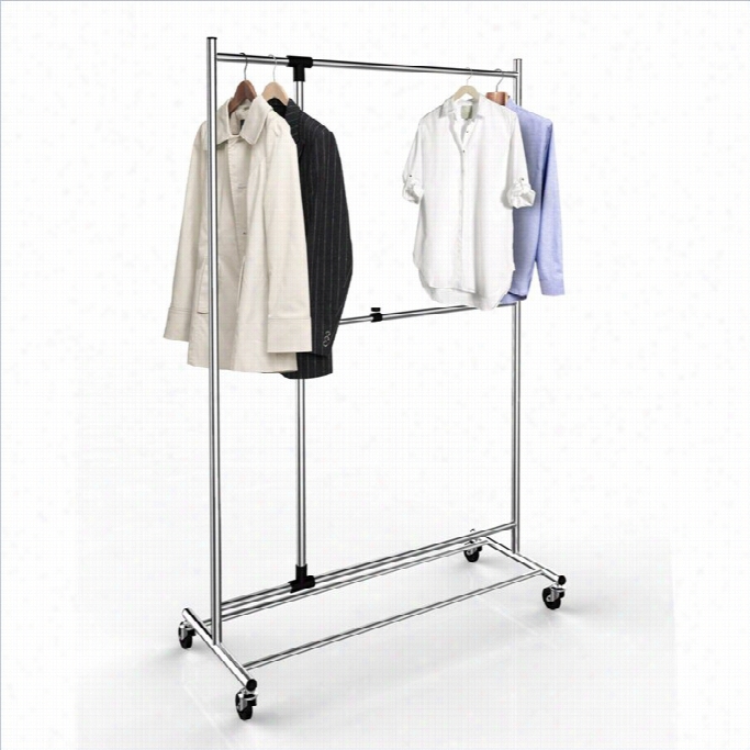 Proman Adjustable Garment Rack In Chrome With Casetrs