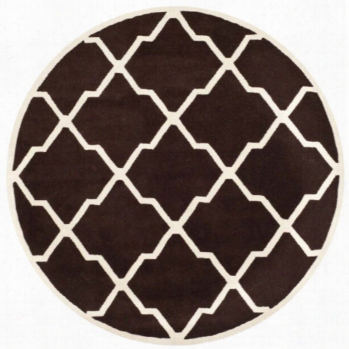 Safvaieh Chatham Dark Brown Contemporay Rug - Round 7'