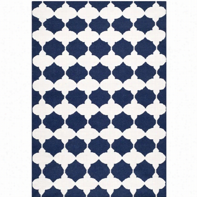 Safavieh Dhurries Navy Contemporary Rug - 6' X 9'