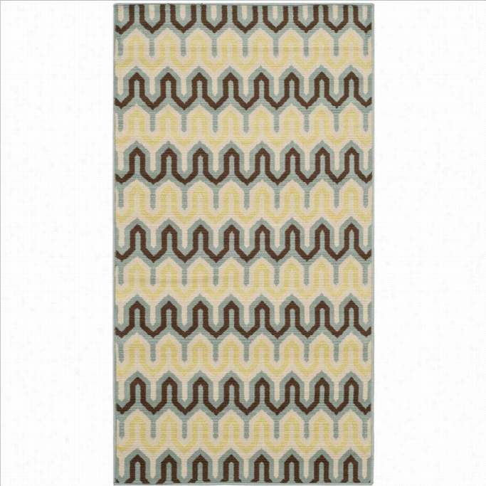 Safavie Hampton Rectangle Rug In Light Blue / Green-2'-7 X 5'