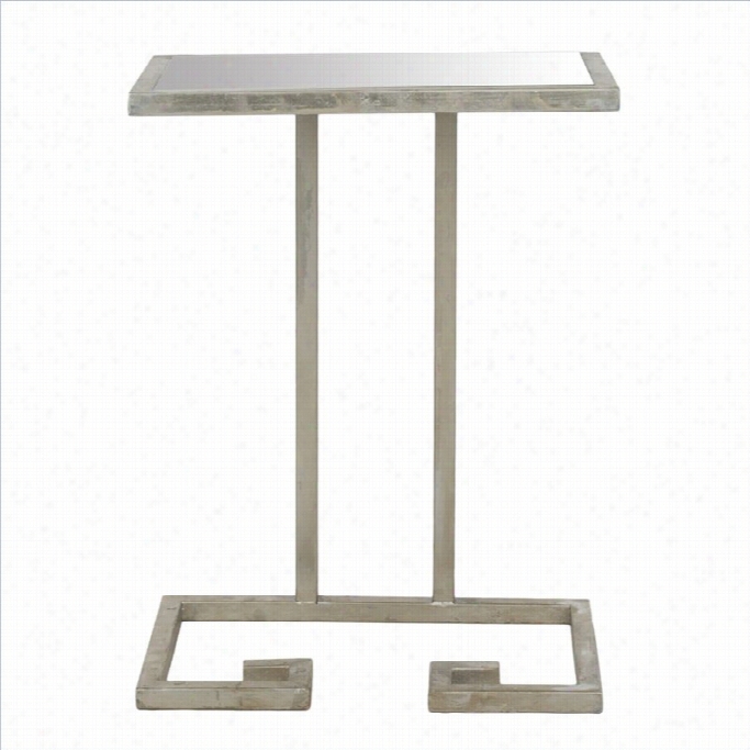 Safavieh Murphy Iron And Pattern Accent Table In  Silver