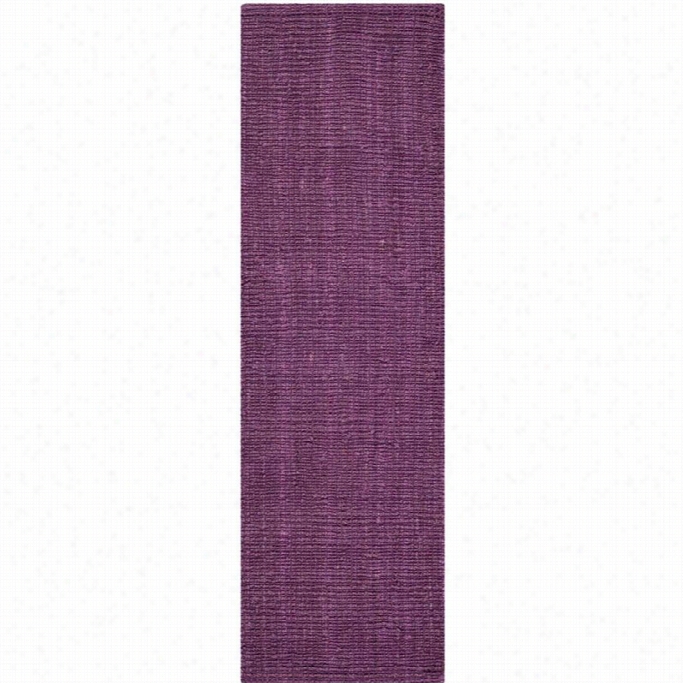 Safsvieh Natural Fiber Purple  Area Rug - Runner 2'6 X 6'