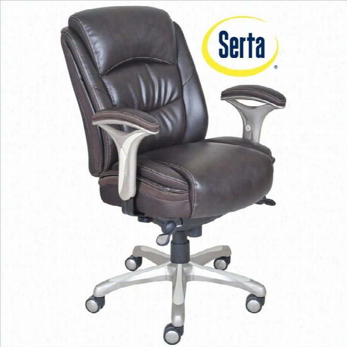 Serta Smart Layers Ergonomci Leather Director Office Chair In Brown