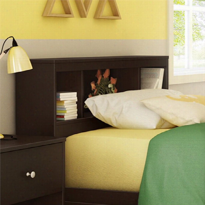 South Shore Litchi Wood Twin Bookxase Headboard I Nchocolate