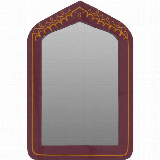 Surya Avanti Wall Mirror In Burgandy And Gold