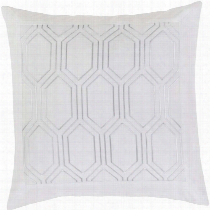 Surya Emoire Woven Cotton Euro Sham In White