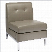 Avenue Six Wall Street Faux Leather Tufted Slipper Chair in Gray