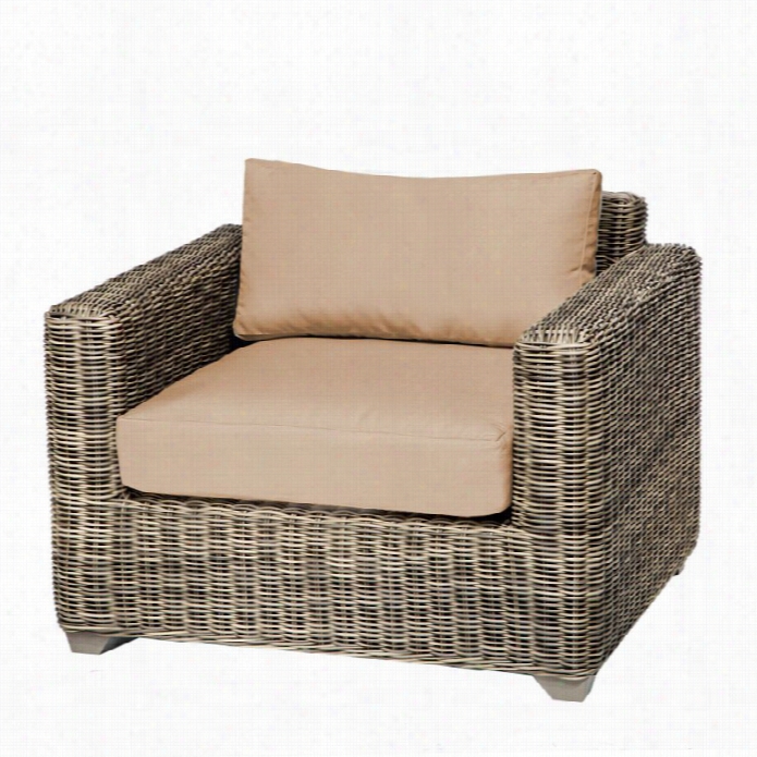 Tkc Cape Cod Exterior Wicker Club Chair In Wheat