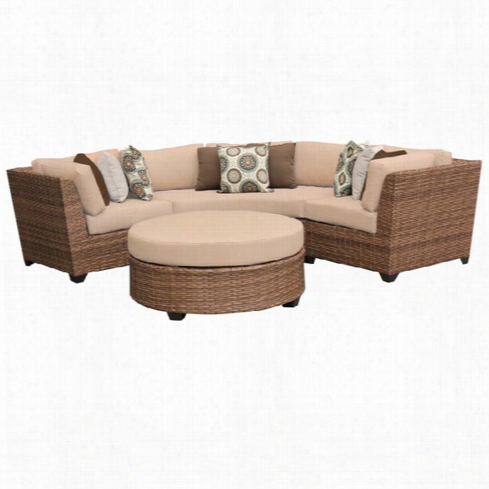 Tkc Ag Una 4 Piece Outdoor Wicker Sofa Set In Wheat