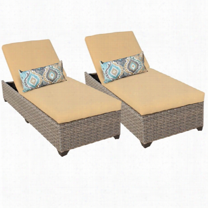 Tkc Monterey Wicker Patio Lounges In Sesame (sset Of 2)