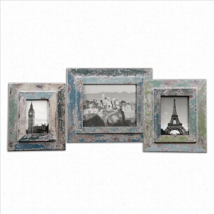 Uttermost Acheron Photo Frames I N In Distressed Blue And Green