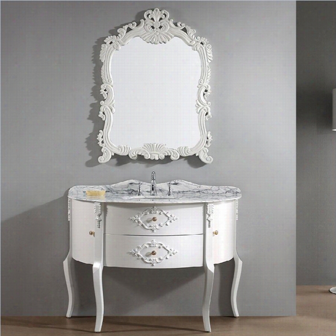 Vii Rtu Abigail 48 Marble  Single Bathroom Vanity Set In Antique White