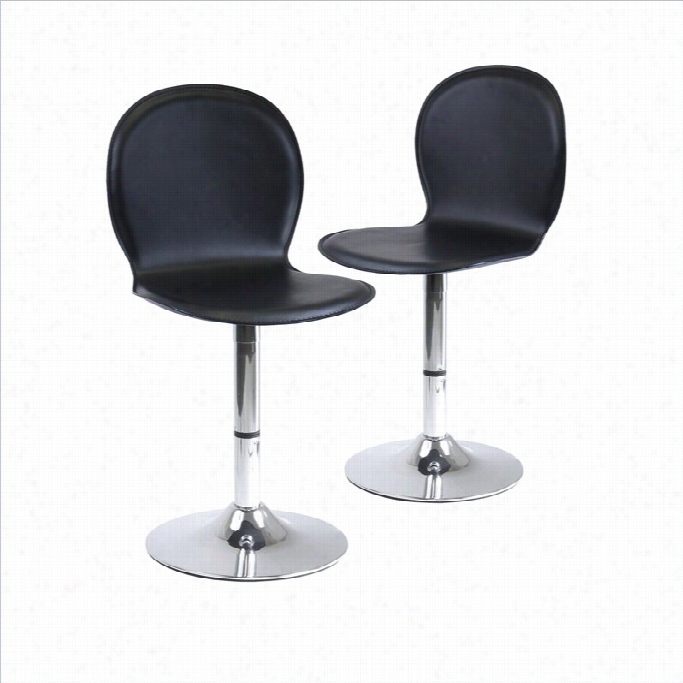 Winsome Spectrim 20 Swivel Stools In Black (set Of 2)