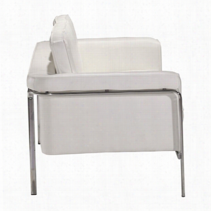 Zuo Singular Modern Faux Leather Sofa In  White