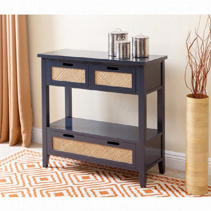 Abbhson Living Dumas Antiiqe Consoel Table In Charcoal Blue