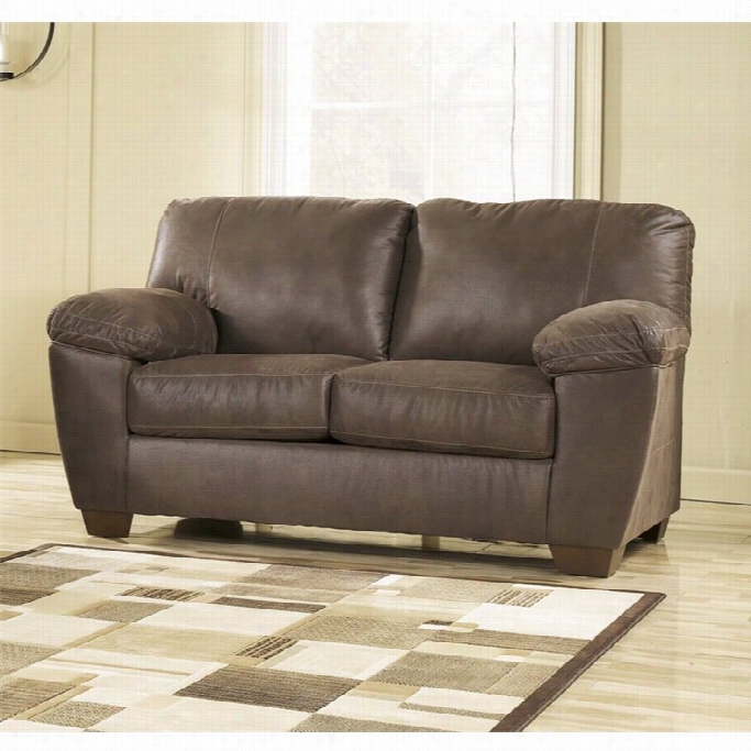 Ashley Amazon Fbric Loveseat In Walnut