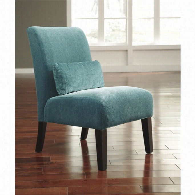 Ashley Annora Chenille Armless Accent Chair In Teal
