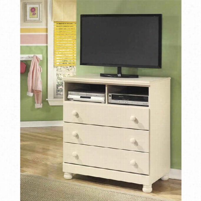 Ashley Cot Tage Retreat 3 Drawer Wood Media Chest In Cream