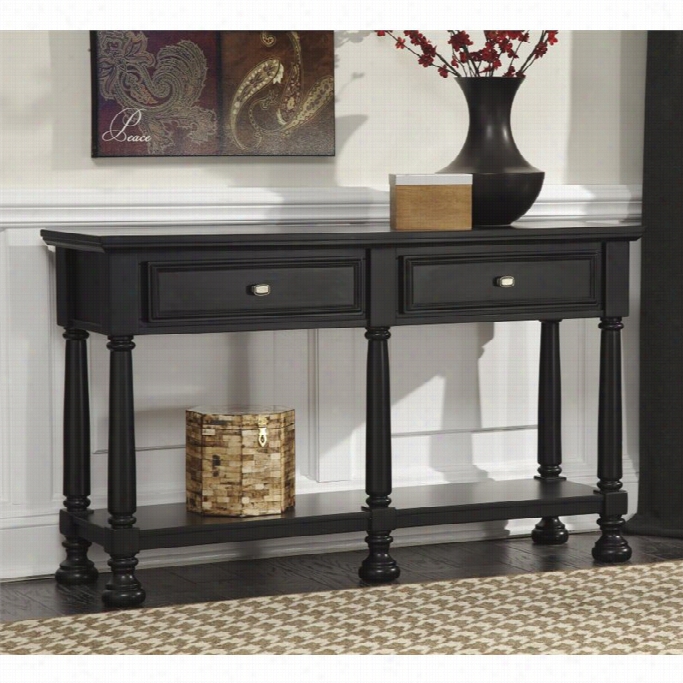 Ashley Landiburg Console Tabl E Wtih Two Drawers In Black