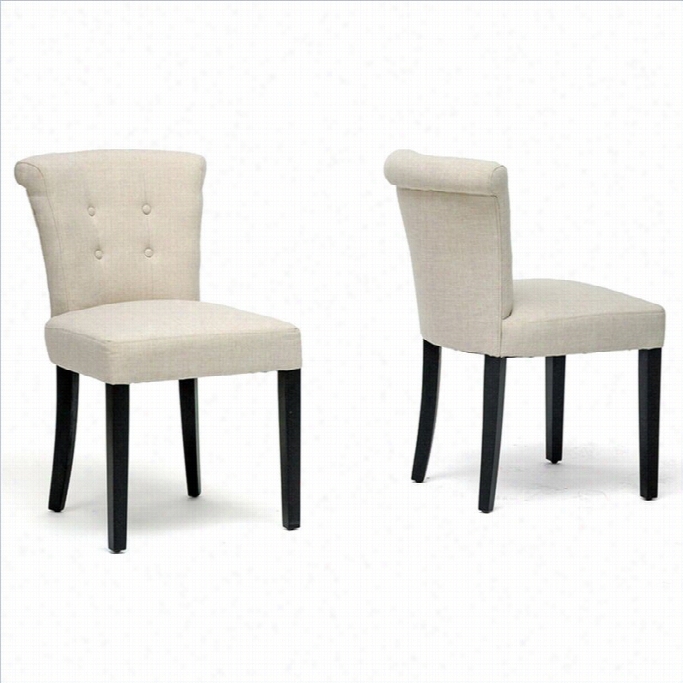 Baxton Stuio Philipp Adining Chair In Beigw (set Of 2)