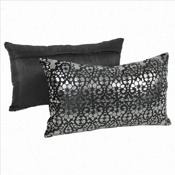 Blaziing Needles Paisley  Scaled Thrw Pillow In Black