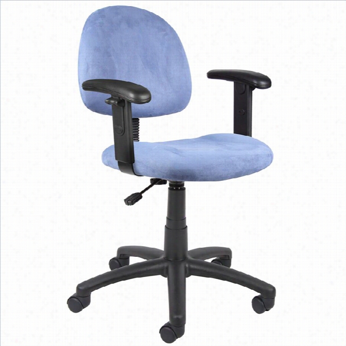 Stud Office Product Microfiber Deluxe  Posture Office Chair In Blue