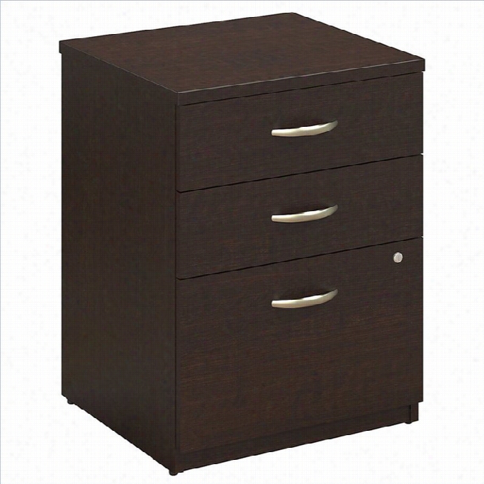 Bush Bbf Seires C Elite 24w 3 Drawer Pecestal In Mocha Cherry