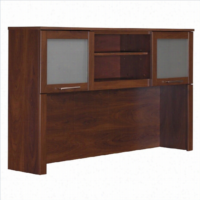 Bush Somerset Hutch On Account Of 60 Inch L-desk In Hansen Cherry