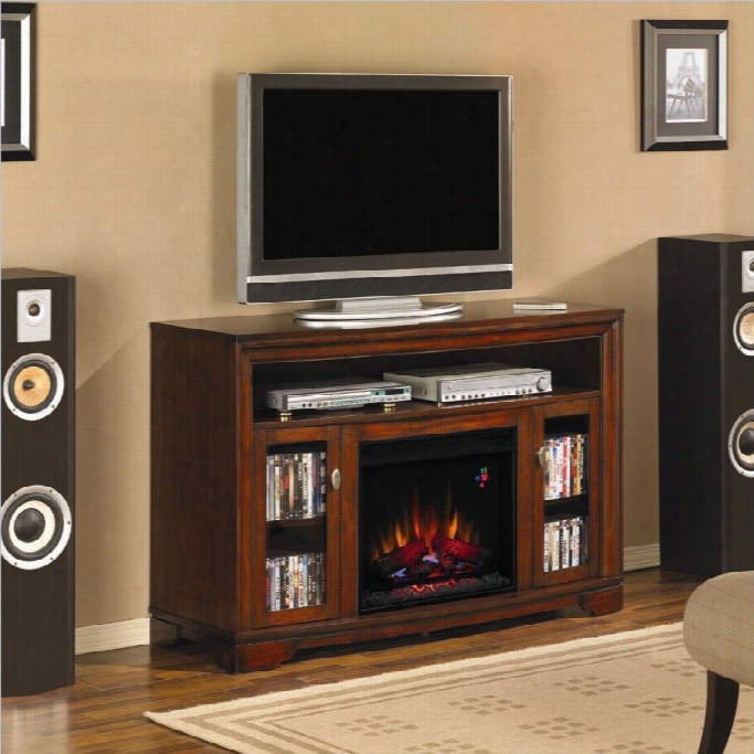 Classic Flame Palisades Electric Fireplace And Tv Stand In Empire Cherry