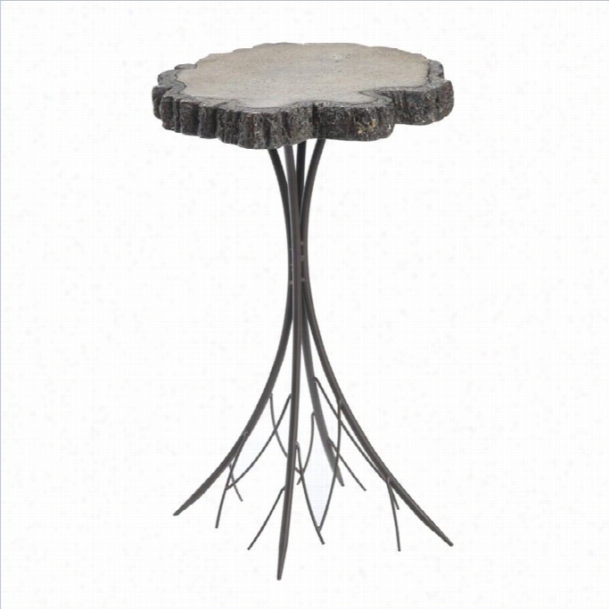 Conevnience Concepts  Wyoming Faux Tree End Table In Blac Kmatte