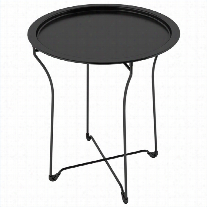 Dar Metal Round Side Table In Blak