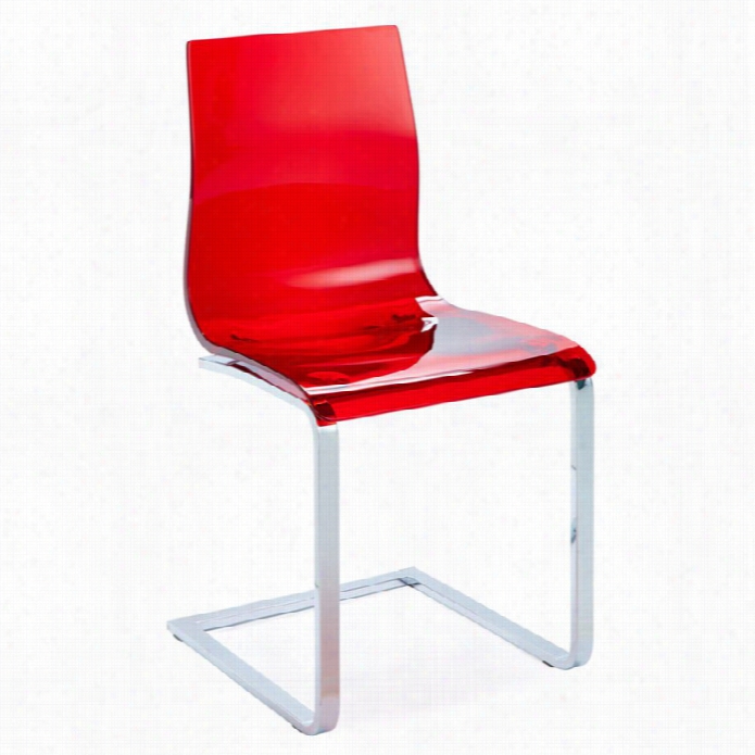 Domitalia Gel-sl Dining Chair In Transparent Red