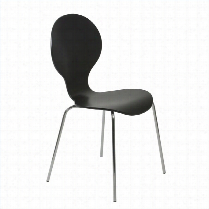 Eurostyle Bunny Staking Stacking Dining Chair In Balck And Chrome