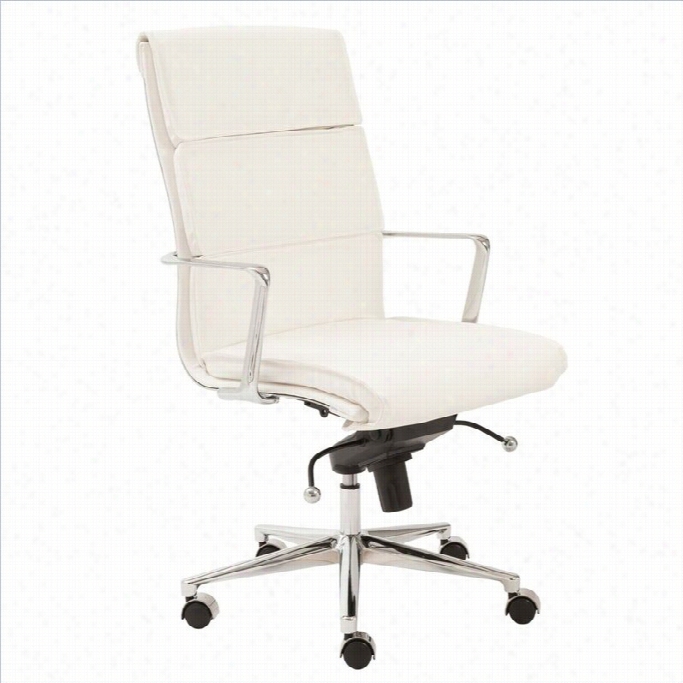 Eurostyle Leif High Back Office Chair In White/chrome