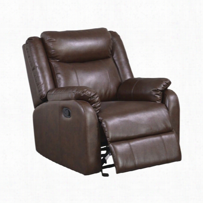 Global Furniture Usa Leather Glider Relxienr In Brown