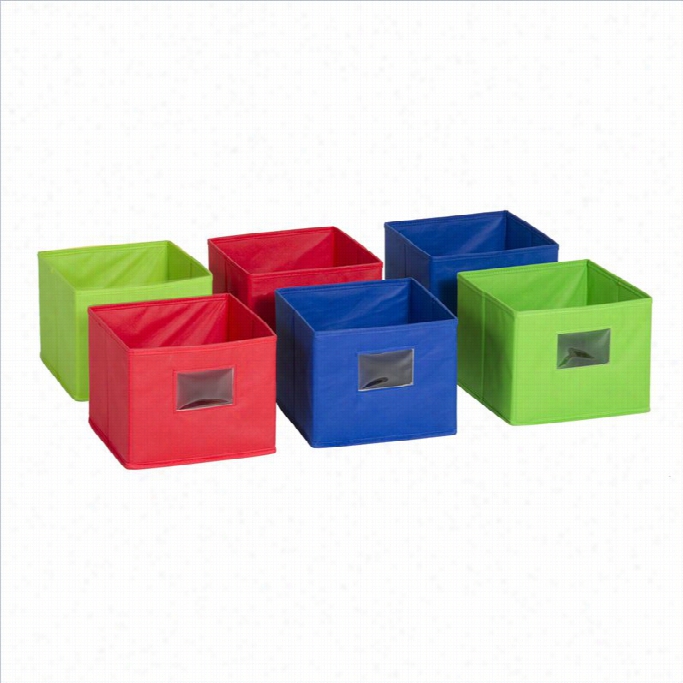 Guidecraft Set Of 6 Fabric Bins In Multicolor