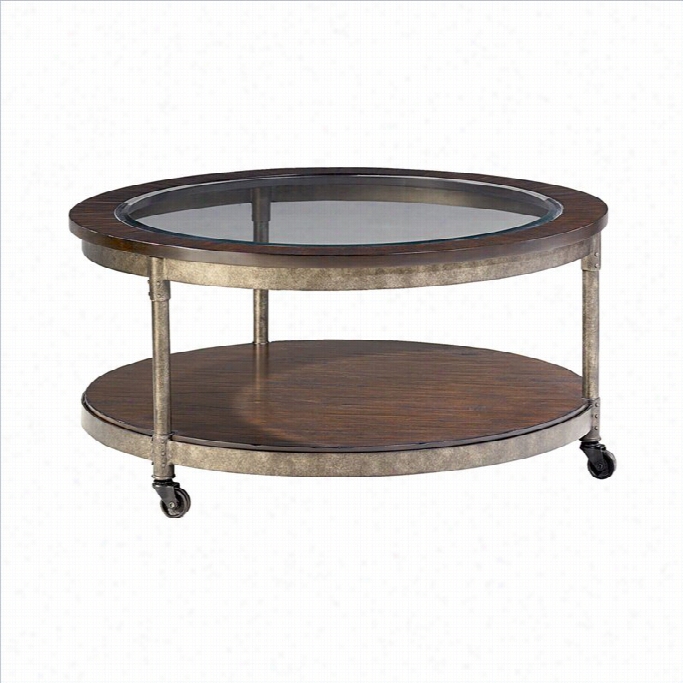 Hammary Structure Round Cocktail Table In Heavily Distressed Bronw