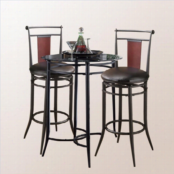 Hillsdale Mix-n-m Ach 3pc Pub Table Set With Midtown Stools