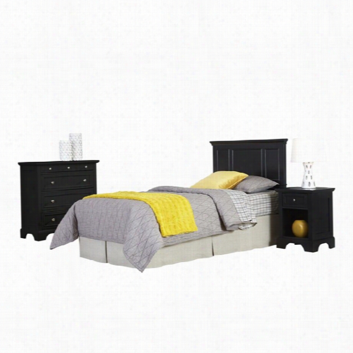 Ho Me Styles Bedford Twin Headboard 3 Gun Bedroom Set In Black