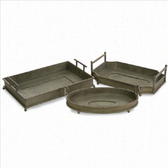 Imax Corporation Silvine Iron Trays (set Of 3)