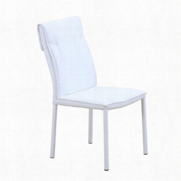 J&m Frniture Sydney Leather Dining Chair In White