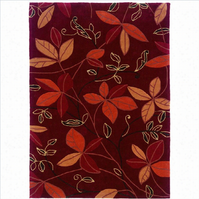 Linon Rugs Trio Rectangular Arda Rug In Garnet And Oraange-1'10 X 2'10