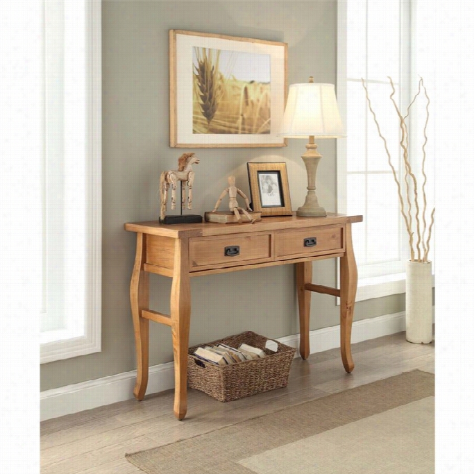 Linon Santa Fe Two Drawer Console Tzble In Antiaue Brown