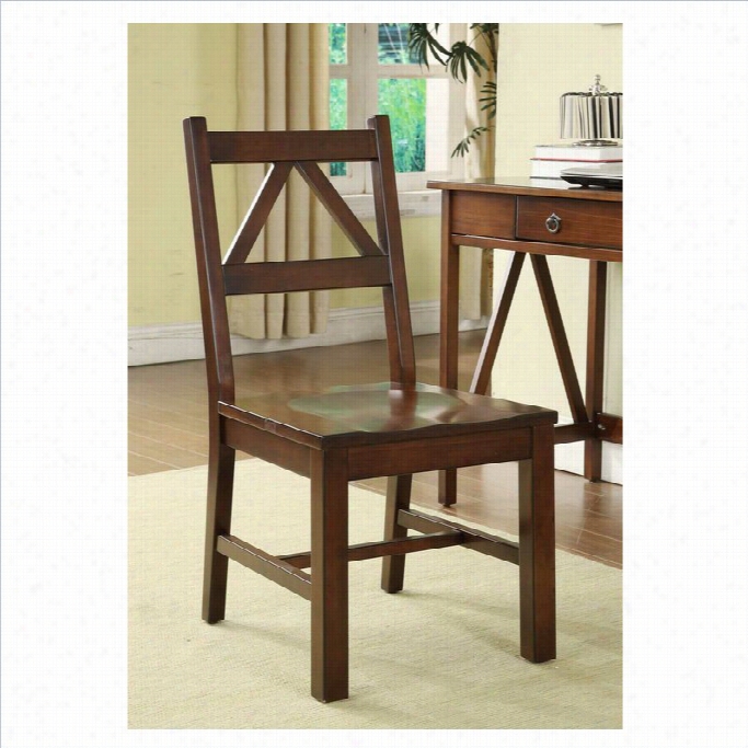 Linon Titian Dining Chair In Antique Tobacco