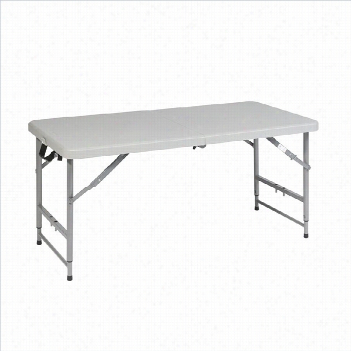 Office Star Adjustable Folding Multi Purpose Table In White