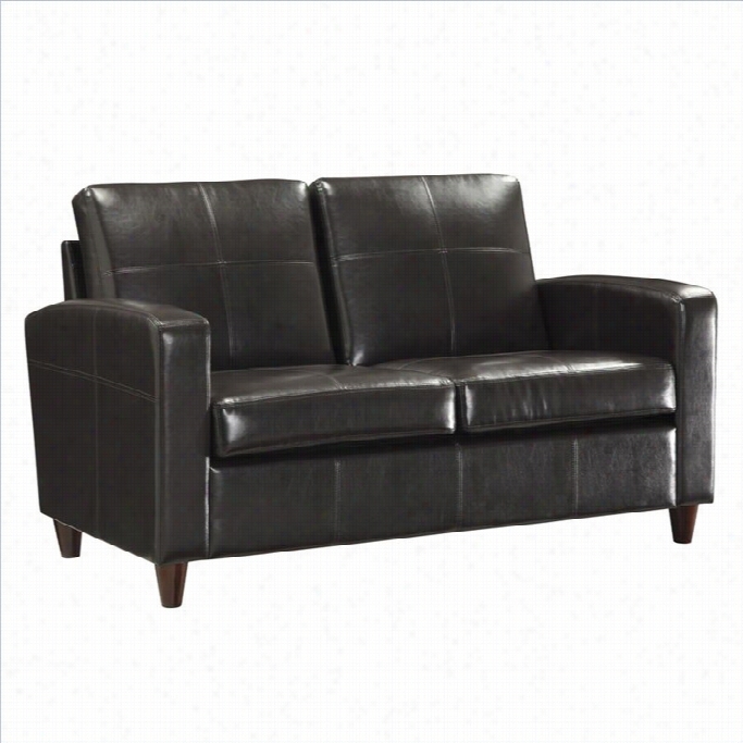 Office Star Eco Leatjer Loveseat In Espresso