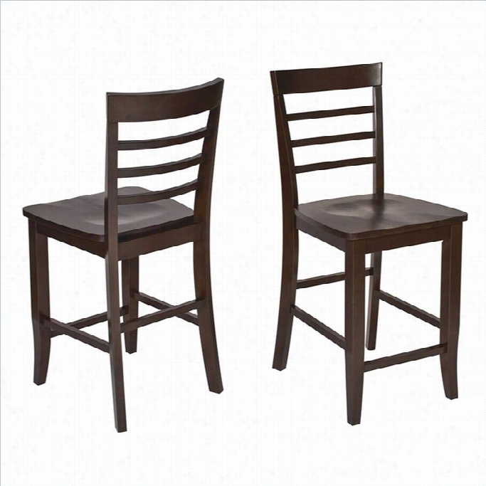 Office Star Jamestown 24.25 Bar Stools In Espresso (set Of 2)