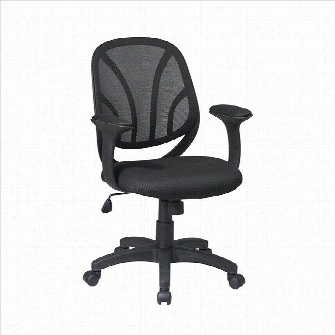 Office Star Screeen Back Mesh Seat Managers Office Chair With Padded Arms