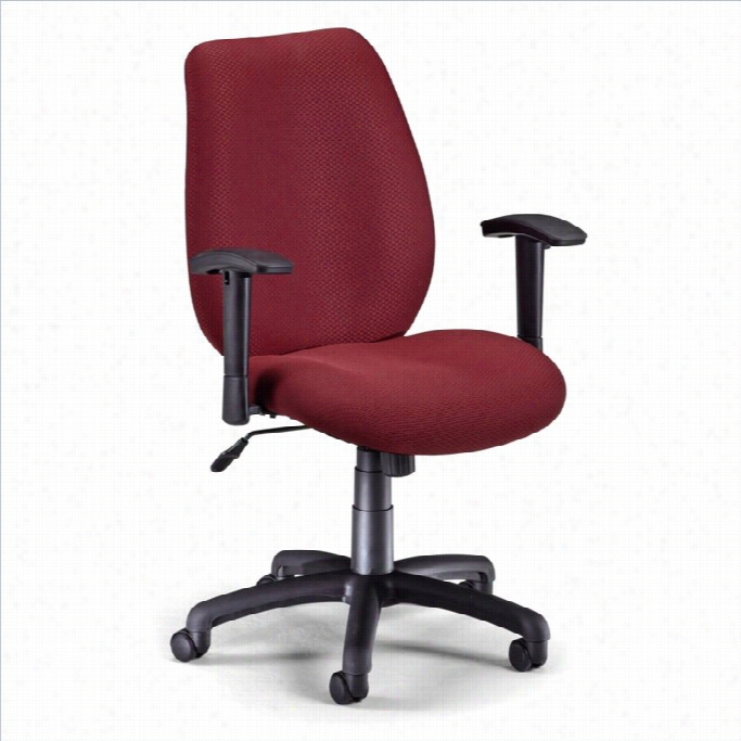 Ofm Ergonomic Manager's Office Chair With Adjustable Arms In Burgundy